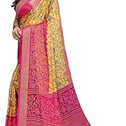 Women's Printed Chiffon Saree with Blouse Material-image-43