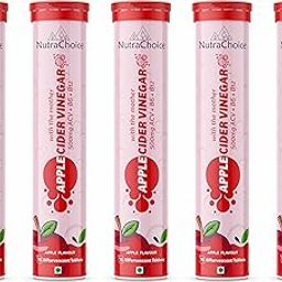 NutraChoice Apple Cider Vinegar 75 Effervescent Tablet (Pack of 5) with mother for weight loss, Added Vit B6, B12 & Pomegranate Extract, Weight management & Gut Health-image-27