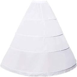 Doll Fashion 4 Ring Hoop Skirt Slips Crinoline Petticoat Long Underskirt for Wedding Bridal Dress Ball Gown for Party and Ethnic Wear White for Women & Girls (4 Ring Size-34 Diameter)-image-85
