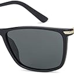 By Lenskart | Full Rim Square Stylish Sunglasses | Polarized And 100% UV Protected | Men & Women | Medium | LA S13159-34
