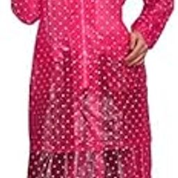 Women's Floral Transparent Raincoat for Womens with Skart-image-38