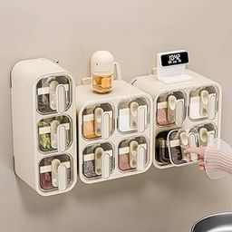 SHIPLORD® Wall-Mounted Kitchen Seasoning Organizer with Suction Cups - No Drilling Needed Space-Saving Spice Jar Rack for Convenient Cooking-image-21