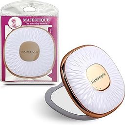 Dual Magnifying Compact Mirror | Mirror for Shaving | Women Mirror Makeup | Tweezing or Shaping Eyebrows Mirror | Contact Lens, 1X/2X Square Portable Folding Mirror - Color May Vary-54