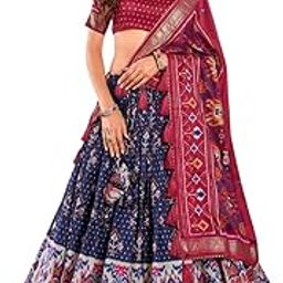 Women's Lehenga Choli | Tussar Silk With Patola Print With Foil Work For Women Solid Patola Print And Foil Work Lehenga-picture-14
