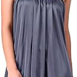 Women's Satin Solid Above knee Baby Doll-image-1
