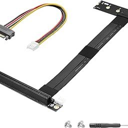 CERRXIAN M.2 NGFF to PCI-e 16x Graphics Riser Card,90 Degree Right M.2 NGFF Key to PCI-Express 16X Extension Cable-image-31