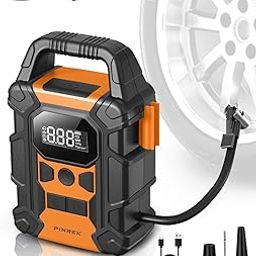 PINREK Portable Tire Inflator Digital Air Compressor, QB02 150PSI Cordless Tyre Air Pump with Auto Shut-Off, 7800 mAh Battery & LED Light –Ideal for Outdoor, Cars, Bicycles, Balls(Efficient Turbo)-image-23