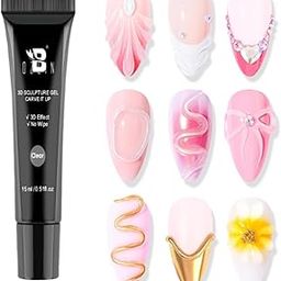 BOZLIN 3D Nail Art Sculpting Gel Nail Glue 15g No Wipe Clear Gel Polish for Nail Design (Clear)-11