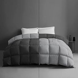 PURE ECO Super Comfort Reversible 500 GSM Comforter Single Size (60"X90") - Heavy Winter Comforter 500 GSM Microfiber Fill - Duvet/Blanket Single Size - Dark Grey/Silver Grey Color-image-17