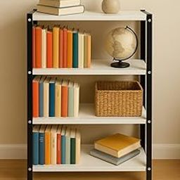 JKGORI Prime CRC Sheet 4-Shelf Multipurpose Storage Rack, with 2 Side Cover Angle 127 x 76 x 30 cm, Powder Coated Steel, Green-White Garage Storage Rack Book self-image-6
