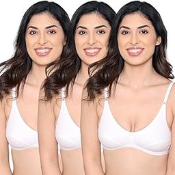 Vidhi Non-Padded Wirefree Lace Neck Everyday Bra Pack of 3-picture-17