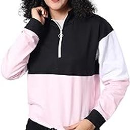 Women's Cotton Cute High Neck T-Shirt Winter Sweatshirts Casual Drawstring with Pocket, Super Soft Comfortable (Pink, High-Neck_T-Shirt)-image-37