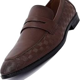 Formal Loafer Shoes for Men| Slip-On Moccasins with Embossed Detailing | Solid Russet Tan | Ideal for Business, Casual, Parties (LSRGMCSQBB)-image-52
