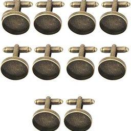 10Pcs 16mm Round Blank Settings Base Pad Cuff Links Cufflinks Antique Bronze Jewelry & Watches | Mens Jewelry | Cufflinks-image-4