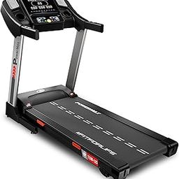 PowerMax Fitness TDM-125 5.0HP DC Motorized Treadmill with Manual Incline, Top Speed 18km/hr, Running Deck 1300x460mm Vertically Foldable Machine, Max User 130kg, LED Display, ipad & Mobile Holder-2
