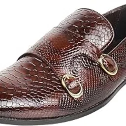 metro Men Double Monk Leather Shoes-picture-1
