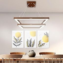 KASTENGLOW 24W Decorative LED Hanging Lights | Brown Pine Wood Ceiling Tubelight for Indoor,Office,Showroom,Studios,Home-picture-11