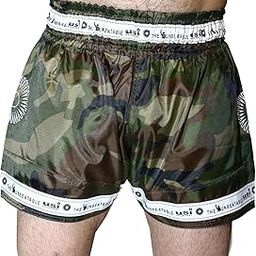 USI UNIVERSAL Muay Thai Shorts for Men Women, 410BC Contra Boxing Kickboxing MMA Fight Clothing Training Workout Trunks (in, Alpha, L, Regular, Green Camo)-image-10