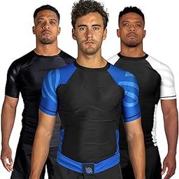 Essentials Short Sleeve Compression Training Rash Guard for MMA BJJ Wrestling-image-50