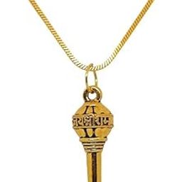 Gada Pendant with Jay Shree Ram Text Necklace Golden for Men Locket with Chain Stainless Steel Neck Chain for Men | Jewellery Accessories for Boys | Gifts for Boyfriend & Husband-image-0