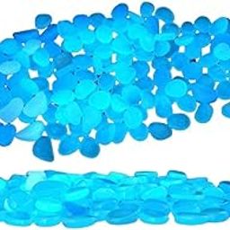 VIPREKHO Glow in The Dark Rocks 100PCS Blue Luminous Pebbles Glow Stones Outdoor Decor, Glowing Rocks for Garden Pond Path Lawn Yard, Glow Rocks Powered by Light or Solar-image-55