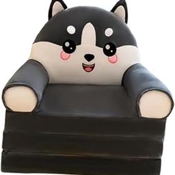 ARTISOUL® Animal Shaped Stuffed Folding Sofa Bed Cartoon for Home Nursery Room Apartment Black Dog | Furniture | Sofas Loveseats & Chaises-image-67