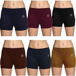 Bloomer Women's 100% Pure Cotton Bloomer - Soft, Comfortable, and Skin-Friendly(Pack of 6)(Color mayvary)-image-5