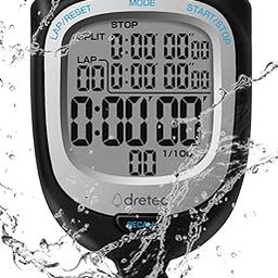 Digital Stopwatch Waterproof Alarm Calender for Swimming Running Training Kids Coaches Black-image-12