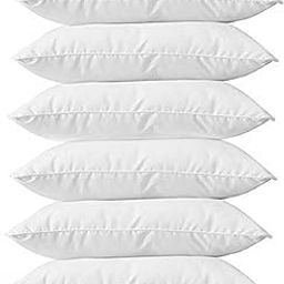 Kuber Industries Microfiber 16x24 inches Pillow Filler Set of 6 | Softness Pillow/Takiya Cushion Set | Hotel Pillows for Bed | Sofa Cushion Pillow | White-image-34