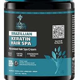 Global Amazon Secrets Brazilian Keratin Hair Spa, Micronized Hair Cream with Biocomplex, Vitamins and Argan Oil, 1000 ml-86