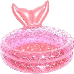 VELURA Inflatable Swimming Pool Kiddie Garden Backyard Paddling Pool Pink 90cm|1 Piece Inflatable Swimming Pool| Inflatable & Kid Pools| Yard, Garden & Outdoor Living-image-64