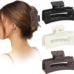 ANNA CREATIONS Korean Large Matte Hair Claw Clips for Thick Hair 4.1 inch Premium Strong Hold Long Thin Thick Hair Clips Fashion Big Hairclip Hair Accessories Clutches Women and Girls 3 Pcs (Style 1)-2