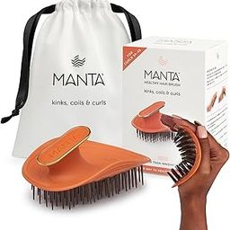 MANTA Curls Anti Breakage Hairbrush Detangling Brush For Curly & Afro Hair, Gentle Wet & Dry Hairbrush For Women, Orange-image-7