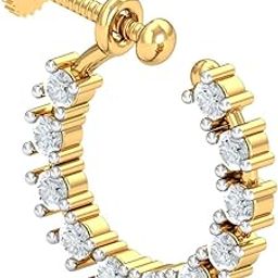 18K Yellow Gold Diamond Stark Screw Nose Ring for Women (Piercing Required)-image-54