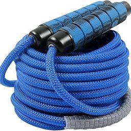 23 FT Long Jump Rope for Kids Adults,Double Dutch Jump Rope,Adjustable Skipping Ropes with High-strength Nylon Braided Rope Core,360°Rotation Not Entangled,Long Enough for 4-6 Jumpers.Blue-image-59