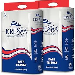 Kressa 2 Ply Toilet Paper Roll | Bathroom Tissue | Toilet Paper Roll Pack of 12| 240 Pulls Per Roll With Total 2880 Pulls Made Of Natural Virgin Pulp-image-66