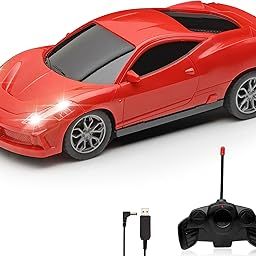 Gooyo GY-222CH Rechargeable Remote Control Car Toy | Red Color, Power Source: Lithium Rechargeable Battery for Car (Included) & 2xAA Battery for Remote Controller (Not Included)-0