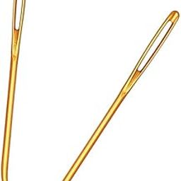 Club Bollywood®2Pcs Aluminium Large-Eye Bent Tip Tapestry Darning Needles Knitting Golden|Crafts | Sewing | Hand Sewing Needles & Accs |2 Pieces Tapestry Needles-23