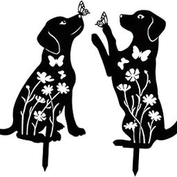 2X Decorative Garden Iron Stakes Animal Decors Landscape Silhouette Yard Art Dog H 30CM-image-49
