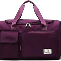 Nylon Imported Travel Duffle Bag Multi-Pocket Sports Shoulder Bag for Women with Wet Pocket & Shoe Compartment Weekender Overnight Travel Luggage Bag|Travel Duffel Bag-Wine-image-24