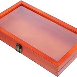 POPETPOP Empty Display Case Wooden Frame for Butterflies and Specimens Vintage Storage Box Transparent Lid for Dried Flowers and Collectibles-image-55