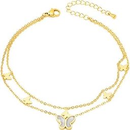 Anklet For Women Gold Plated Butterfly Design Chain Anklet For Girls Adjustable Anklet For Women Girls Jewellery-image-12