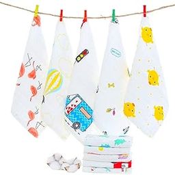 Cotton Small Size Face Towel 400 GSM/Extra Soft And Super Absorbent Face Towels For Women's, Kids And Newborn Babies (25 x 25 CM) -Set of 6/2-11