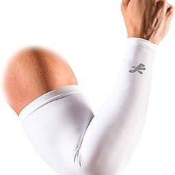 Redesign Premium Compression Arm Sleeves Pair (Nylon) for Gym, Running, Cricket, Tennis, Basketball, Badminton & More (Small, White)-image-72