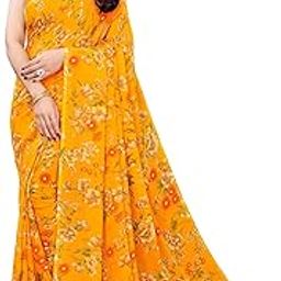 Women's Floral Printed Georgette Saree with Unstitched Blouse Piece-image-38