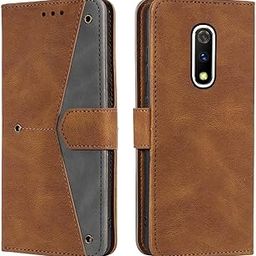 AUTO FOCUS Faux Leather Back Case Flip Cover for Realme X with ID Card Slot | Foldable Stand | 2 ID Card Slot | 1 Cash Slot - Executive Brown, 20894-25