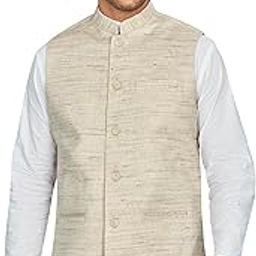 Classic Handcrafted Khaadi-Rich Nehru Jacket, Regular Fit | Casual Ethnic Wear | Perfect For Any Occasion | Khaadi-Slub Fabric | Matching Buttons | 120Gsm Fusing On Front & Back-image-19