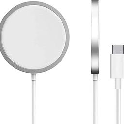 INDICAECTRONICA 15w Magnetic Wireless Charger with Cable Protector for iPhone16to12Series | Compatible with iOS (Gray White)-20