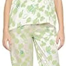 clovia Women's Crepe Print Me Pretty Button Down Shirt & Pyjama Set In White-picture-26