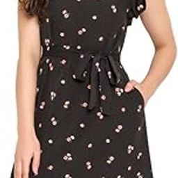 Women's Cotton Floral Print Short Night Dress in Black-picture-13